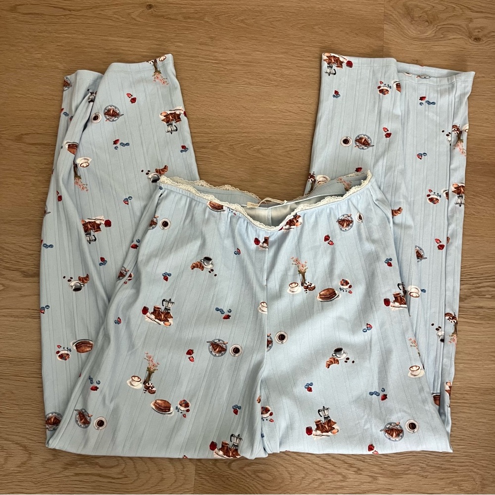 Abercrombie & Fitch Blue Food Print Pajamas Size Medium - Picture 5 of 6